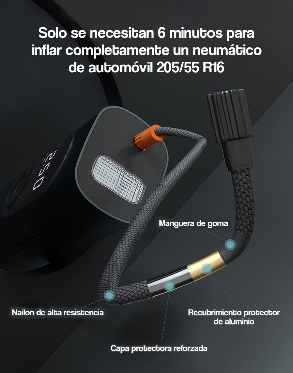 Inflador portátil para llantas