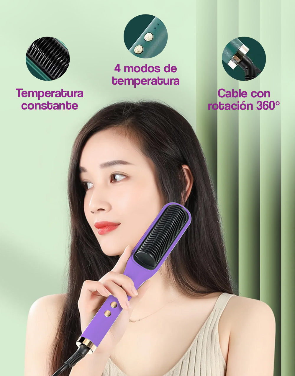 Cepillo eléctrico alisador para cabello