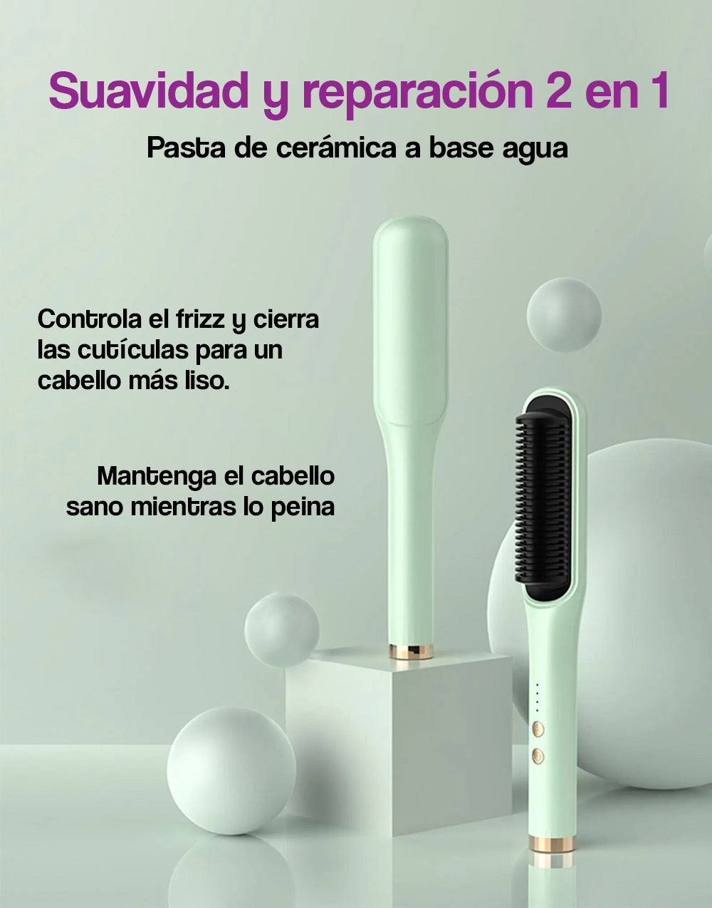 Cepillo eléctrico alisador para cabello