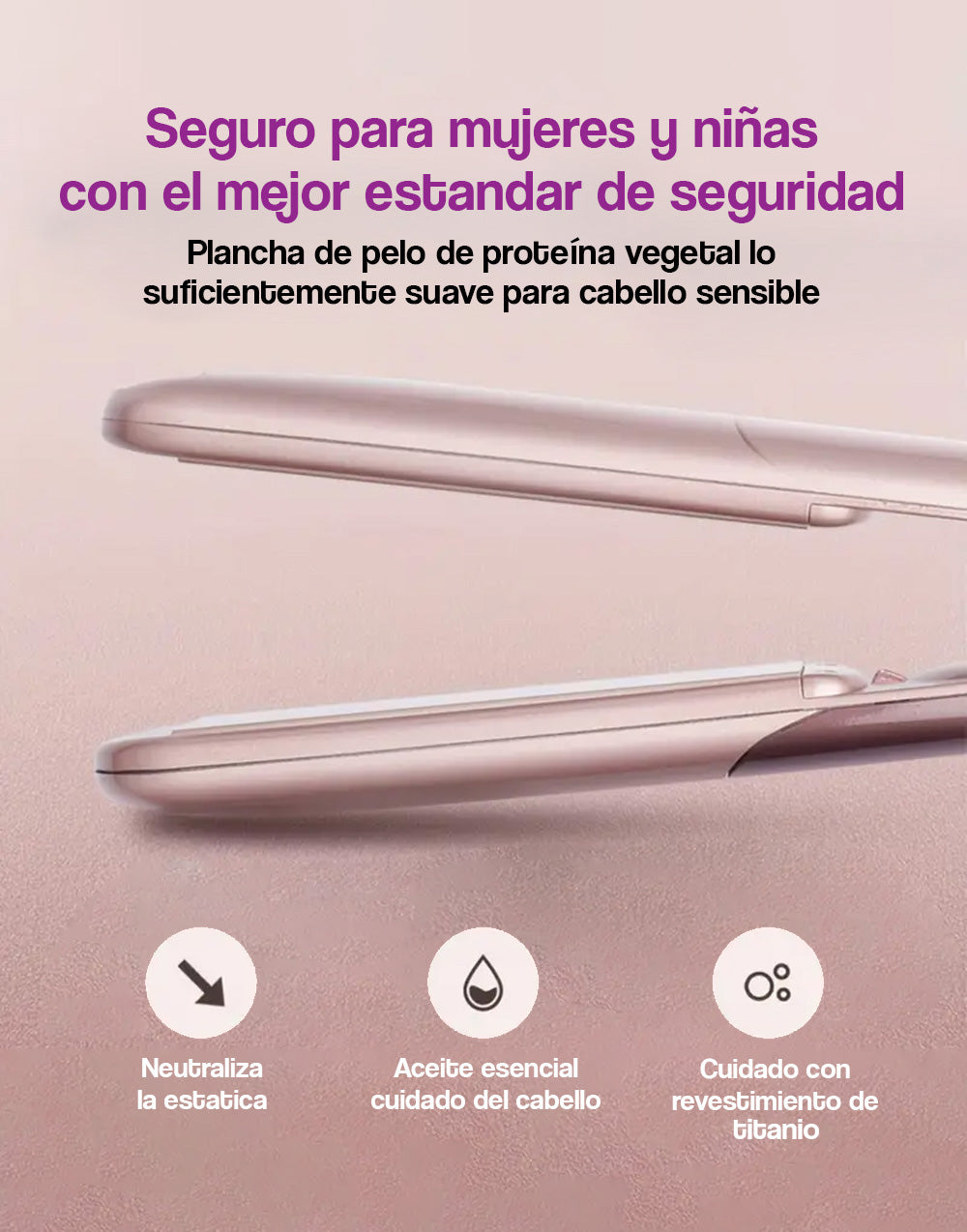 Plancha de titanio para cabello