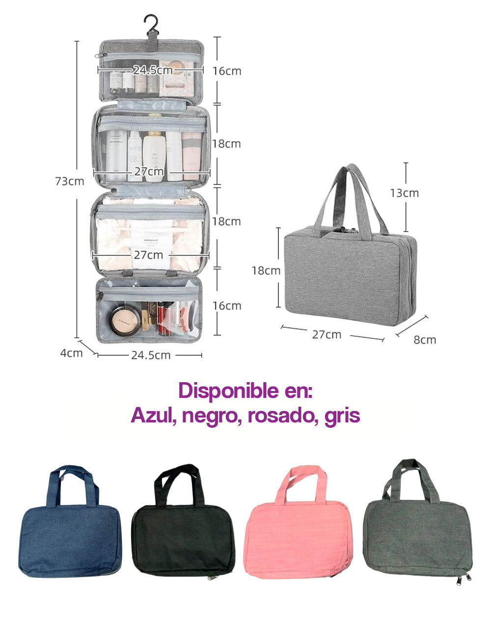 Organizador de cosméticos para viajes