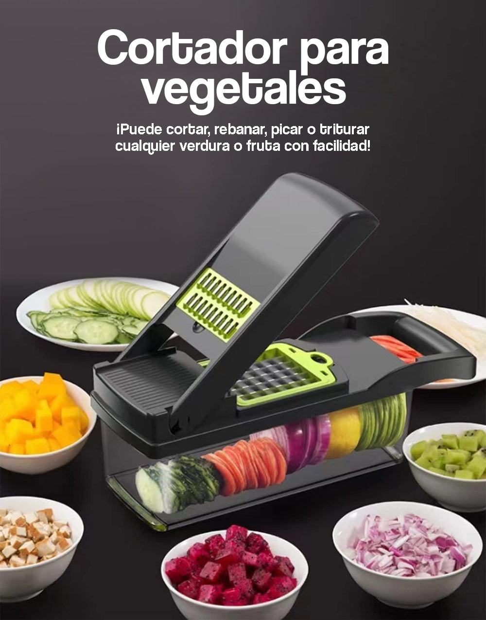 Cortador o picador para vegetales 5 en 1