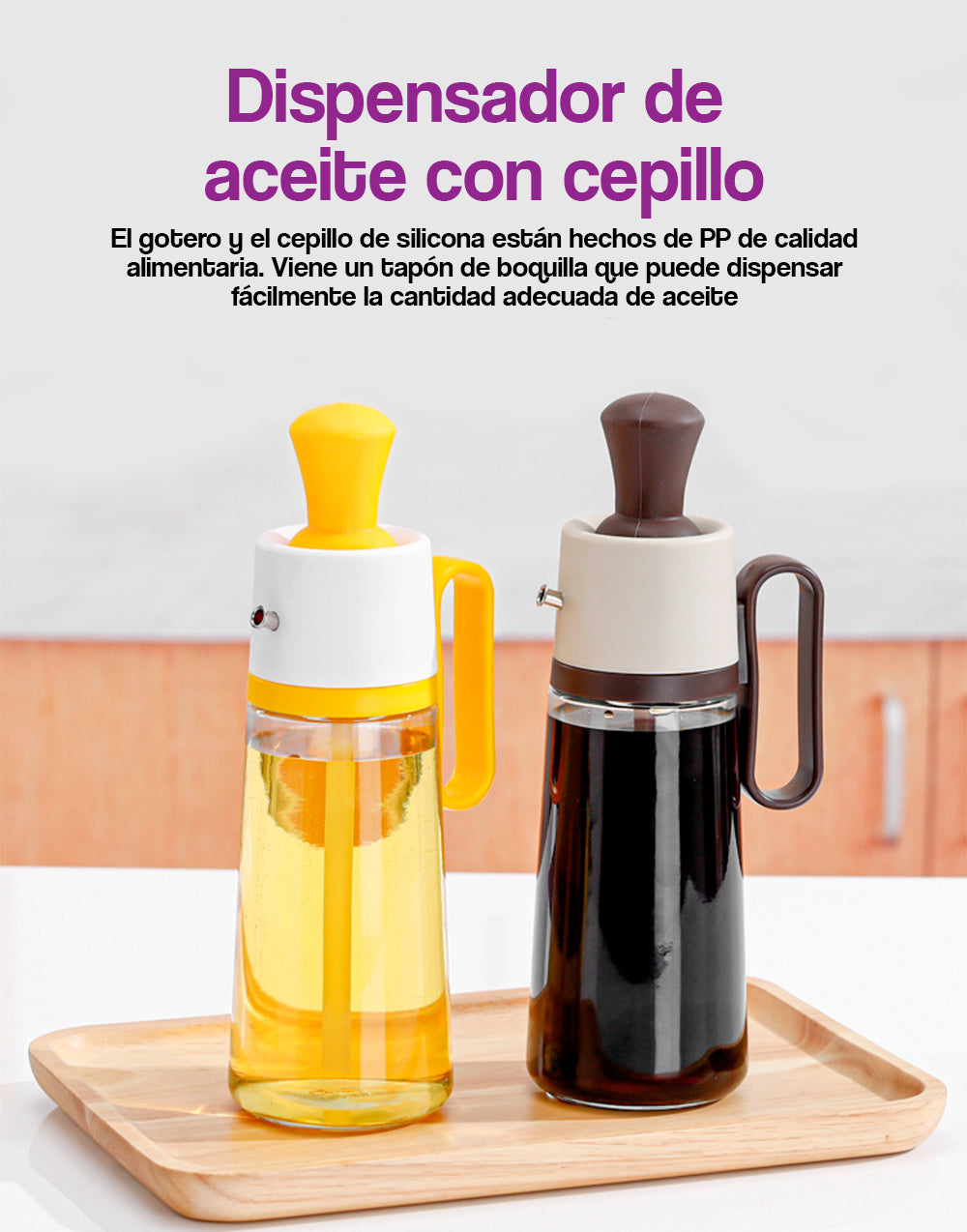 Dispensador de aceite con cepillo