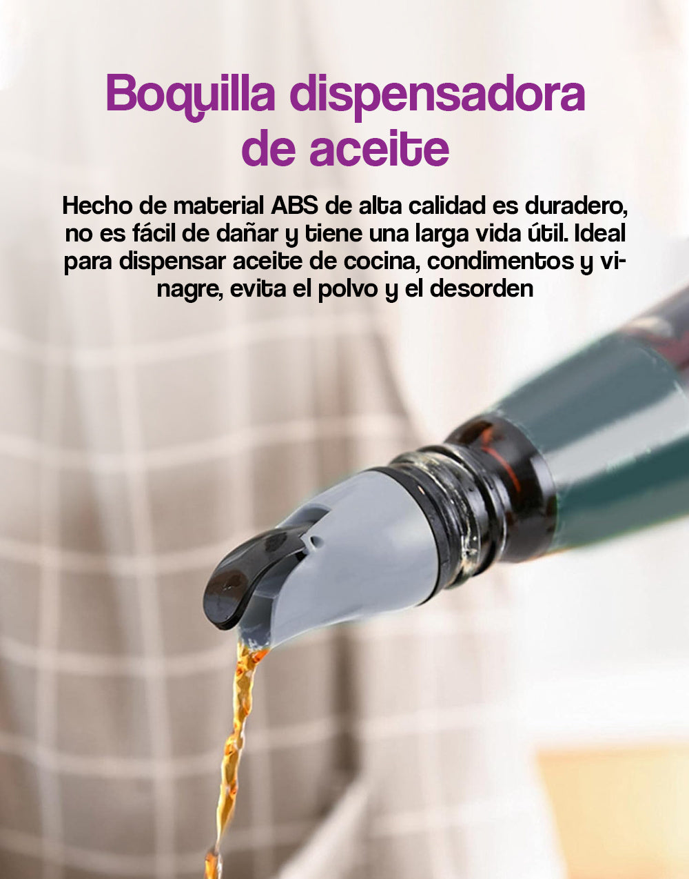 Boquilla dispensadora de aceite de colores