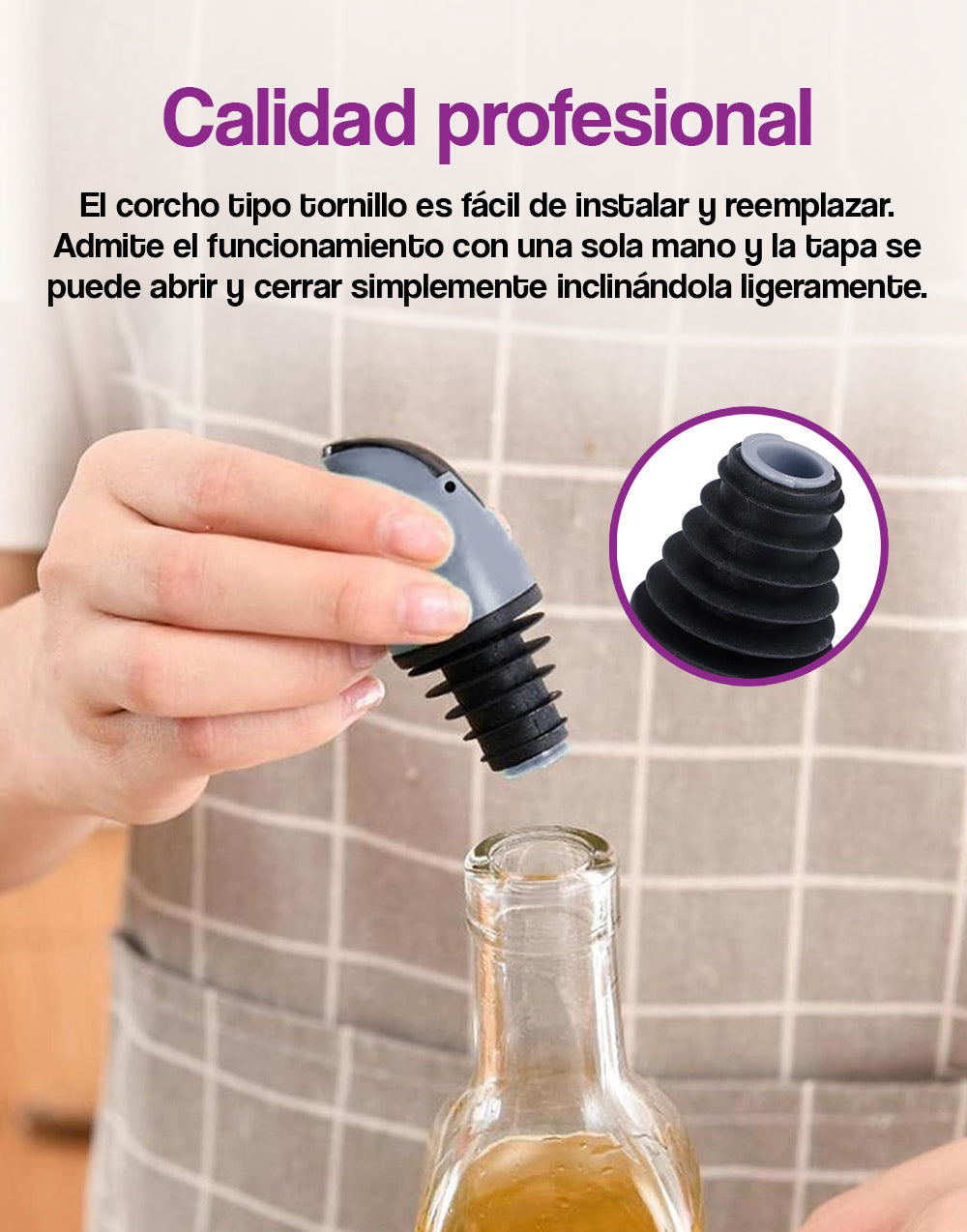 Boquilla dispensadora de aceite de colores