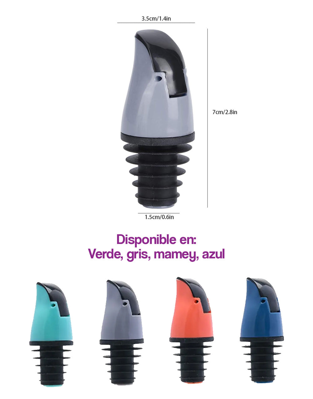 Boquilla dispensadora de aceite de colores