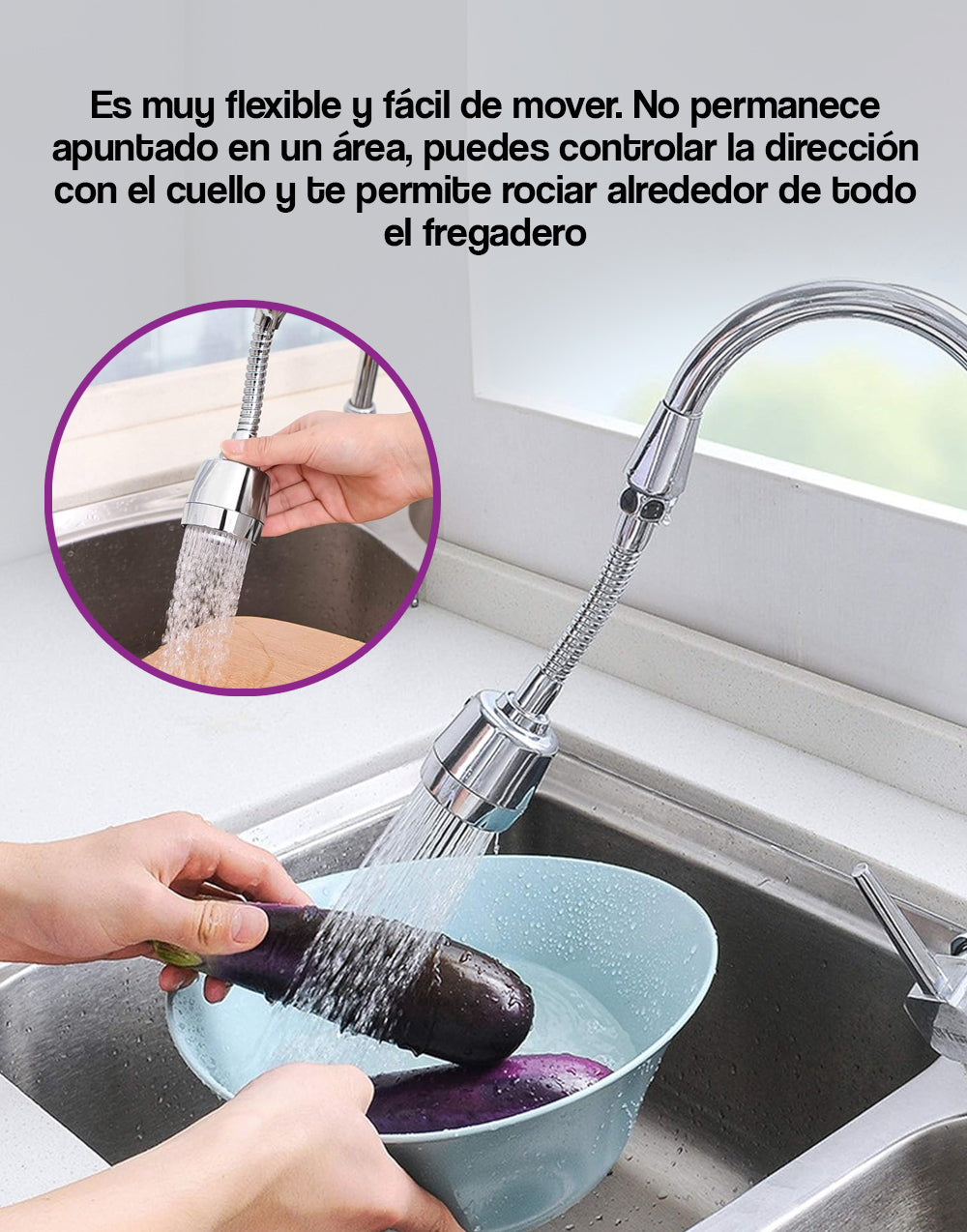 Fregadero extraible de 360 grados