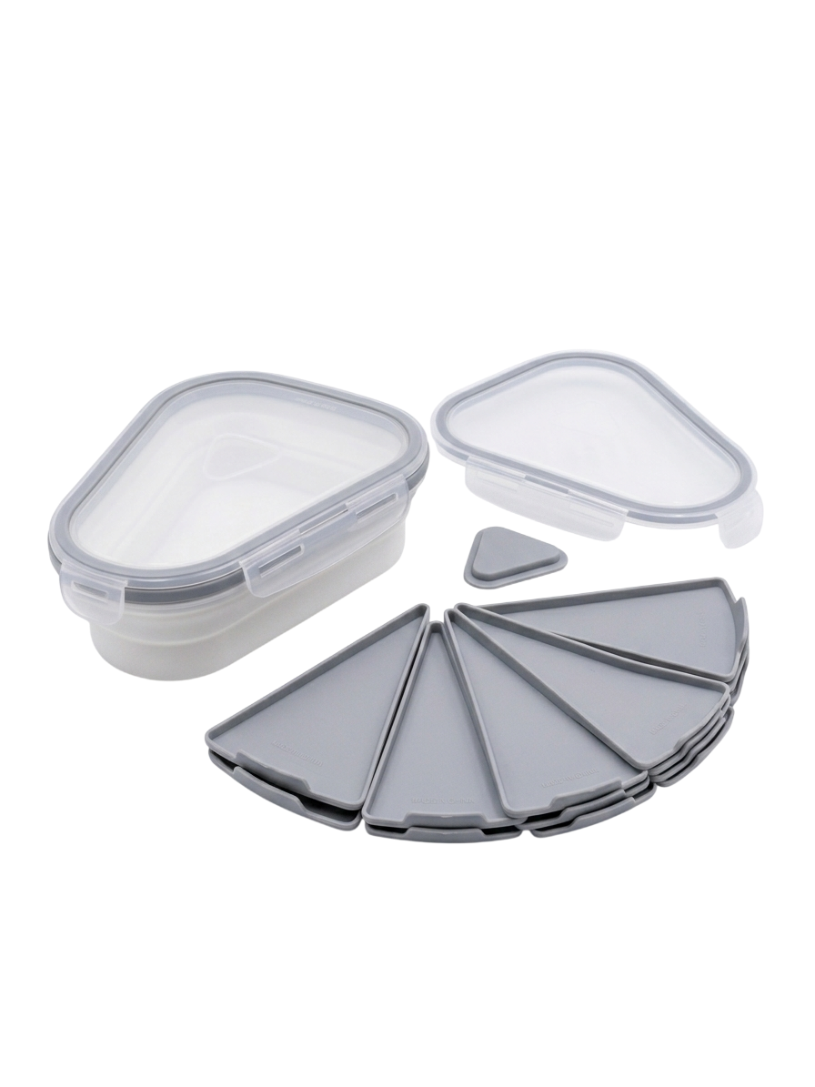Contenedor De Silicona Expandible Forma De Pizza