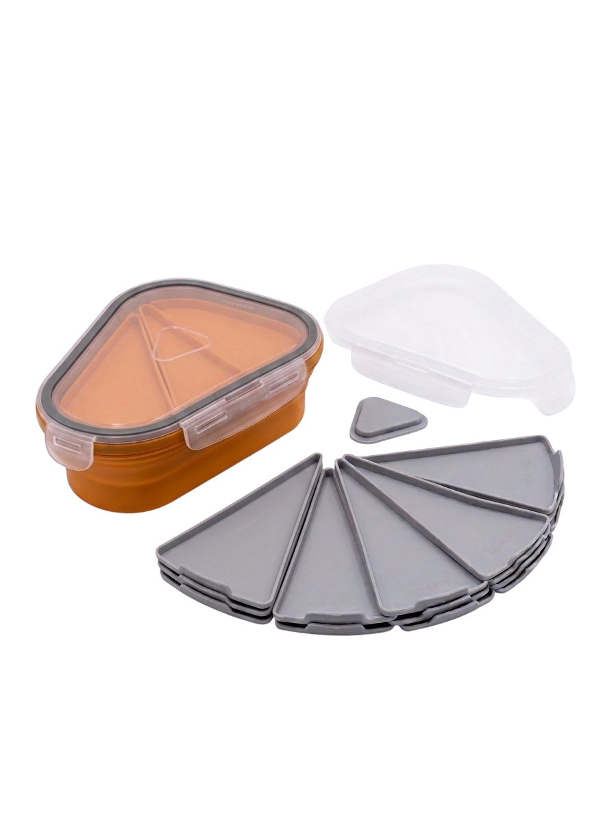 Contenedor De Silicona Expandible Forma De Pizza