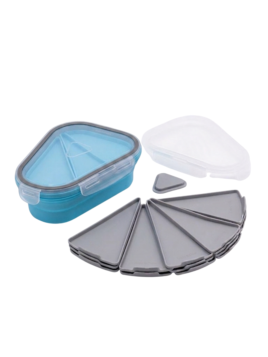 Contenedor De Silicona Expandible Forma De Pizza