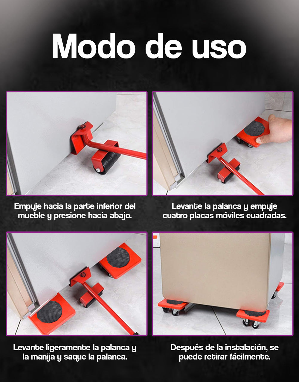 Kit Elevador de Muebles con Rotación 360