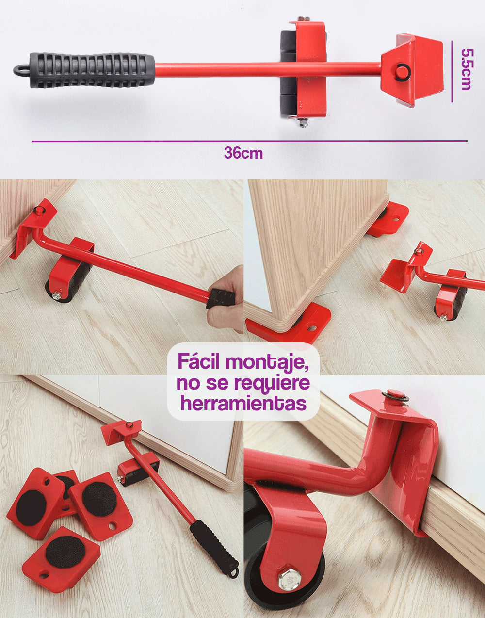 Kit Elevador de Muebles con Rotación 360