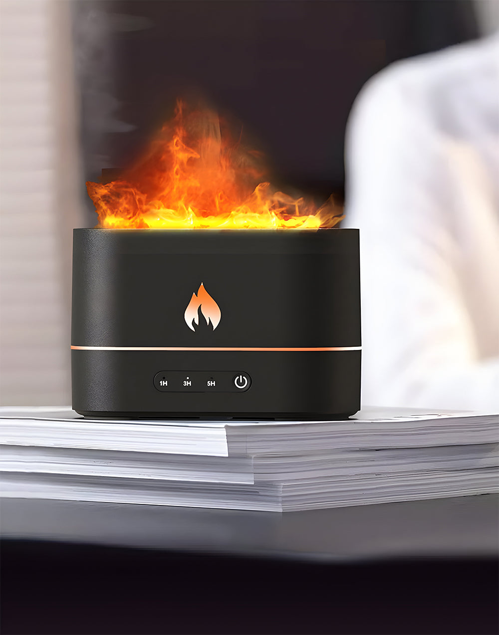 Humidificador de aromas con llama 3D USB con temporizador