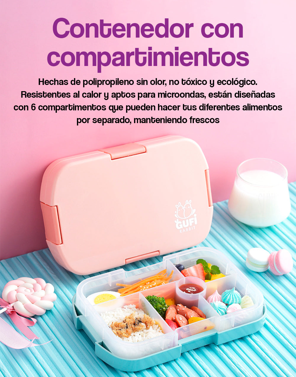 Contenedor con compartimientos