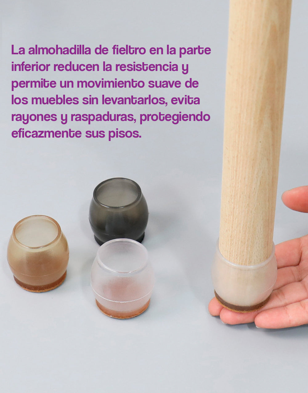 Protectores de patas para sillas (Paq 4 und)