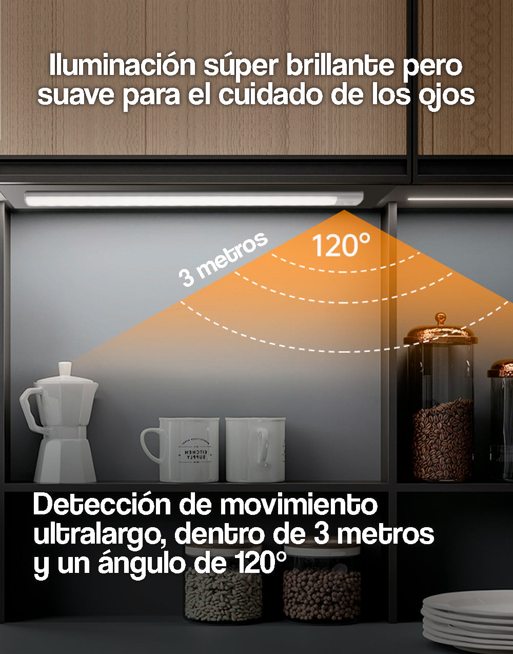 Luz LED de 20 cm con sensor de movimiento